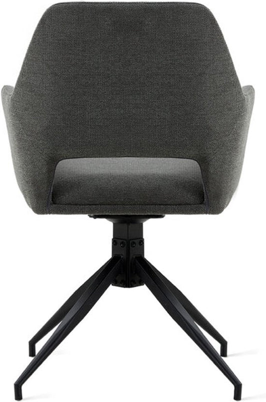 Multifurn - Chaise de salle à manger 'Tess' (velours, anthracite, lot de 2)