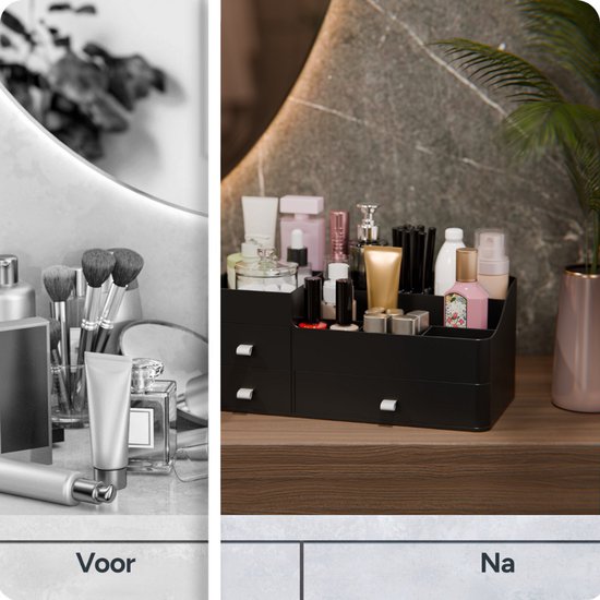 Organess - Organisateur de maquillage - Boîte de rangement - Organisateur de soins - Trousse de maquillage - Noir