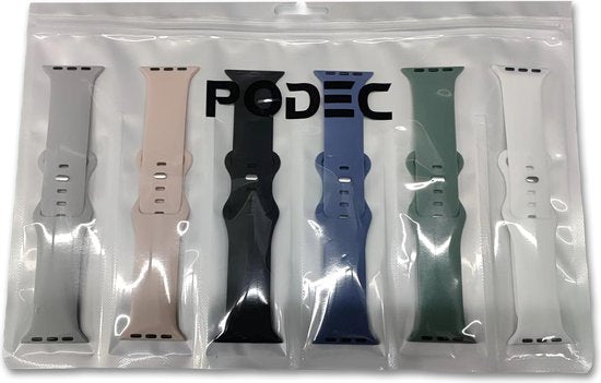 Podec Smartwatch - Bracelet en silicone multicolore Lot de 6 - Convient à l'Apple Watch - Bracelet adapté à l'iWatch 38 / 40/ 41 mm - Convient aux séries 1/2/3/4/5/6/7/SE