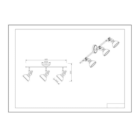 REALITY GINA - Spot - Noir mat - excl. 3x E14 40W