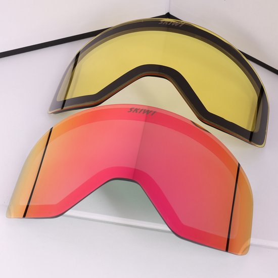 Skiwi Flashback Ski Goggles - Masque de ski homme/femme - anti-buée - 2 lentilles magnétiques - résistant aux rayures