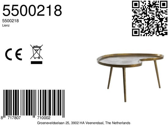 Light & Living - Table d'appoint LIENZ - 80x60x36cm - Bronze