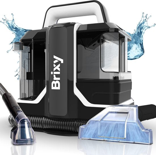 Brixy Professional Carpet Cleaner - Stain Cleaner - 2 Brushes - Powerful And Portable - Sofa Cleaner - Furniture Cleaner - Seat Cleaner - Black