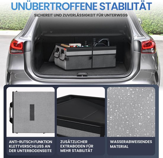 HELDENWERK Organisateur de bottes premium avec couvercle, robuste et antidérapant - Sac à bottes pliable, grand avec double fond - Coffre, boîte d'organisation de bottes