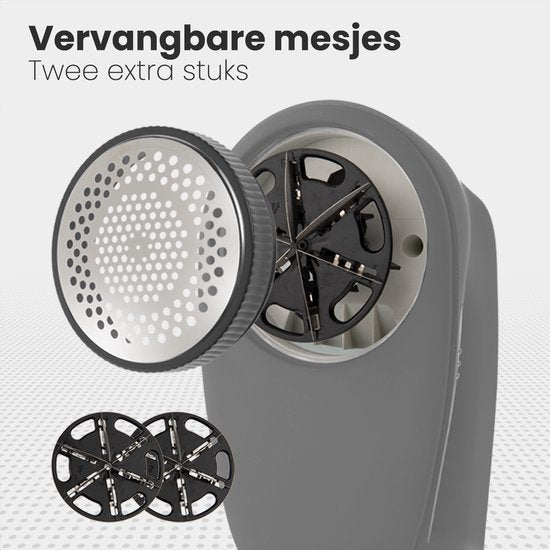 Auronic Electric Lint Remover - Dépoussiéreur sans fil - Autonomie de la batterie 60 minutes - Tondeuse à peluches - 2 accessoires supplémentaires - Gris