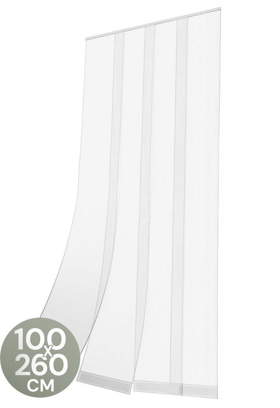 O'DADDY® Fly Curtain Slat Screen - 100x260 cm - Rideau de porte - Porte - Design ajustable - Fibre de verre - Moustiquaire de porte blanche