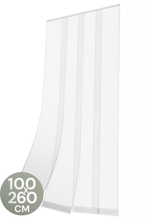 O'DADDY® Fly Curtain Slat Screen - 100x260 cm - Rideau de porte - Porte - Design ajustable - Fibre de verre - Moustiquaire de porte blanche