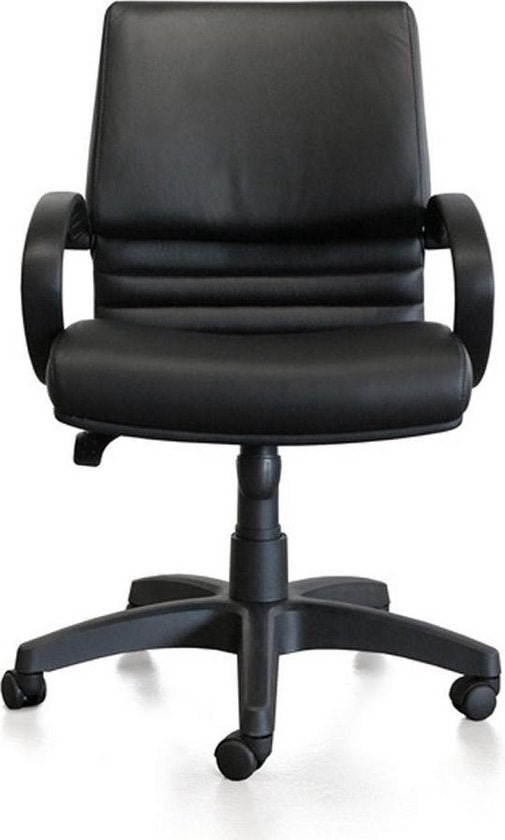 Siège de bureau Kangaro - LEANNA - cuir noir - capacité de charge max. 120 kg - K-850550