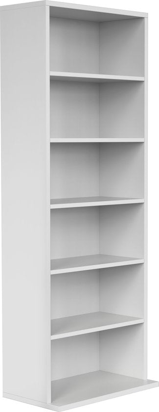 Armoires de rangement CD - TheBestOfFurniture - à 6 compartiments - jeux - ouverte - blanc