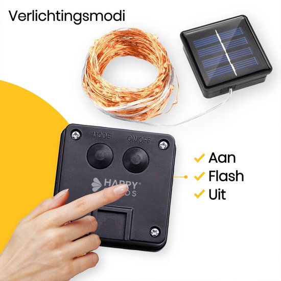 Happy Goods Solar Solar Garden Lights - 200 LED Outdoor Light String - 20 m - Fairy Lights - Outdoor Lighting Garland - Light strings