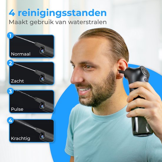 Nuvance Nettoyeur d'oreilles électrique - Extracteur de cérumen - Spray auriculaire - 9 bouchons d'oreilles - Nettoyage d'oreilles - Nettoyeur d'oreilles