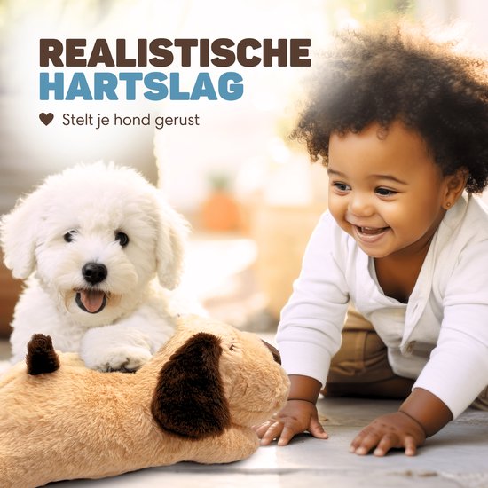 Vulpes Goods® Pets - Câlin de chien avec battements de cœur - Câlin de chiot - avec coussin chauffant