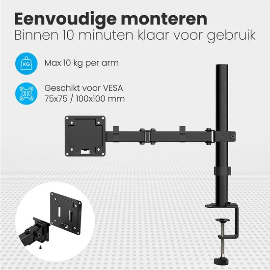 Auronic Monitor Arm - 1 écran - 13 à 32 pouces - réglable - support de moniteur - acier - noir