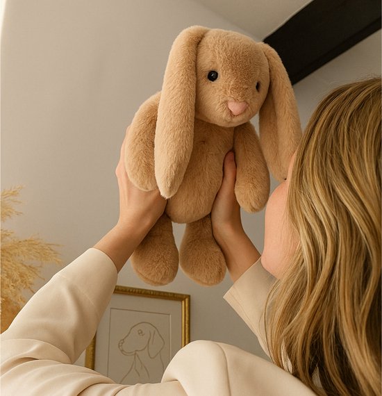 Peluche lestée 2Kg - Peluche lestée - Coco Rabbit - Peluche lestée - Jouet sensoriel - Pour enfants et adultes - Marron - Avec sac de rangement en toile