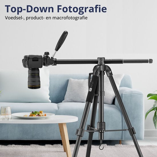 Studio ME Phone Tripod - 179 cm - Camera Tripod - Black - Monopod - Tripod Smartphone - Phone Holder - Tripod Iphone - Tripod Phone / Camera / DSLR