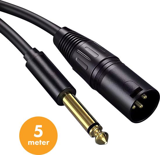Drivv. Premium XLR Cable - XLR mâle vers jack 6,35 mm mâle - Jack stéréo - 5 mètres