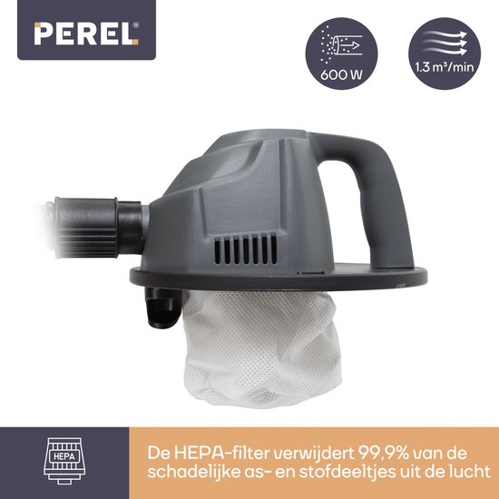 Mini aspirateur de particules - Perel - Tuyau flexible - 0,3 m - Filtre HEPA - 600 W - 4 L