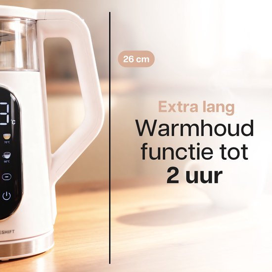 Bouilloire HomeShift® avec contrôle de la température - Fonction maintien au chaud - Double paroi - Électrique - 1,7 Litre - 2200W - Blanc