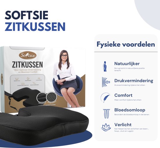 Softsie Seat Cushion Orthopaedic and Ergonomic - Bounce Cushion - Seat Cushions - Wedge Cushion - Car - Seat Cushion