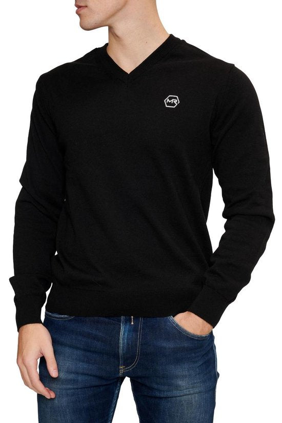 Mario Russo Pullover - Noir - Taille XXL - Schnit italien - 85% coton Pullover