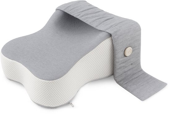 Coussin de genou pour le lit - Coussin de jambe - Coussin orthopédique de genou - Coussin de grossesse - Coussin de soie - Gris