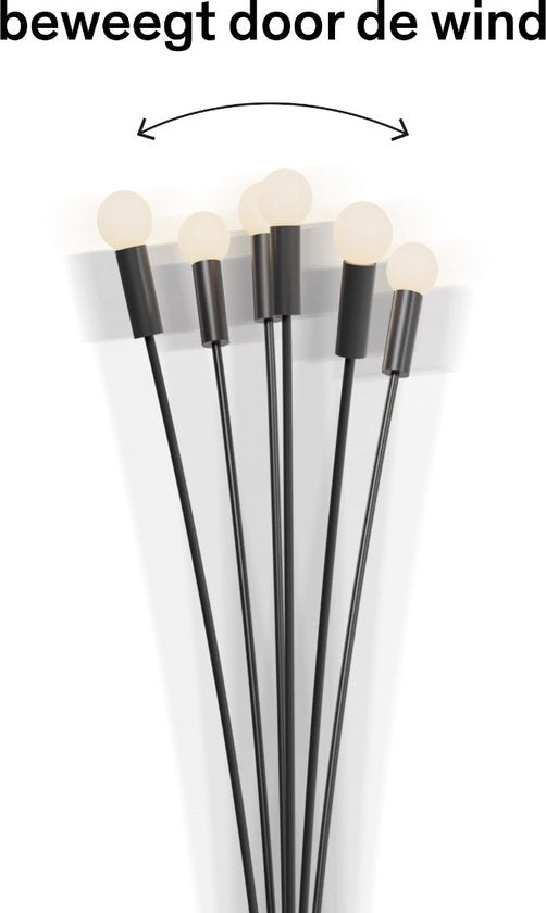 Sinji Firefly LED bulbs - Lampes de jardin solaires, Lampes d'ambiance solaires, résistantes à l'eau et à la poussière, adaptées à l'extérieur, 2 pièces, noir