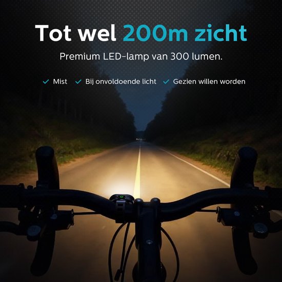 Inlustro Smart Bicycle Light Set - Feu arrière avec capteur de freinage / montage sur la selle - Feux de vélo LED rouge et blanc - Feu avant de vélo - rechargeable par USB / étanche