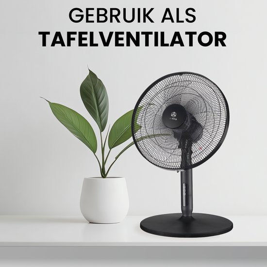 AirKing Ventilateur sur trépied 3-en-1 avec télécommande - Ventilateur vertical économe en énergie avec 3 réglages de vitesse - Ventilateur de refroidissement avec minuterie et mode nuit pour un refroidissement optimal - Noir