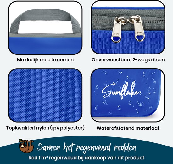 Cubes d'emballage avec fermetures éclair de compression - Lot de 4 cubes de compression pour sac à dos et valise - Compression - Bleu - Sunflake