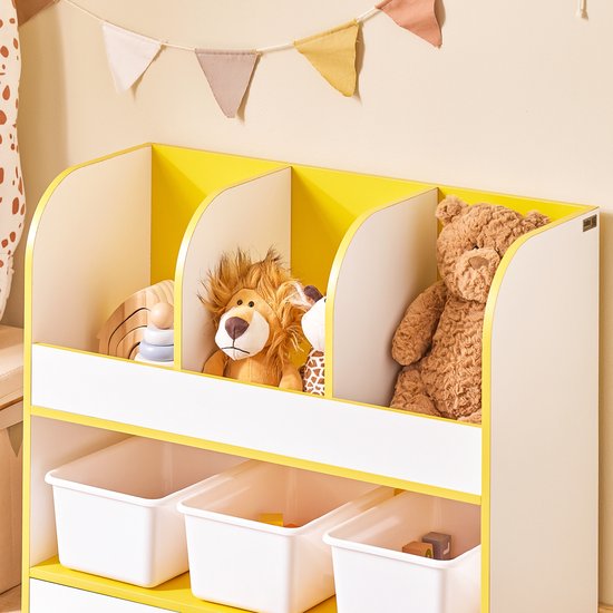 SoBuy KMB107-G Armoire de rangement pour enfants - Bois composite blanc avec 3 compartiments
