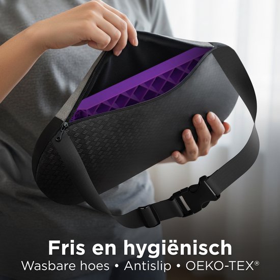 CozySense® Back Support - Coussin dorsal ergonomique avec structure en gel - Bas du dos - Support lombaire à réduction de pression pour la voiture, le bureau et la maison - Respirant, rafraîchissant et antidérapant