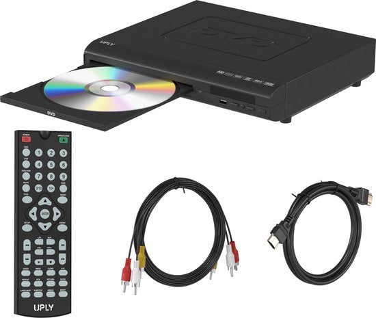 Lecteur DVD avec HDMI - UPLY - Full HD - Télécommande incluse - USB - Noir