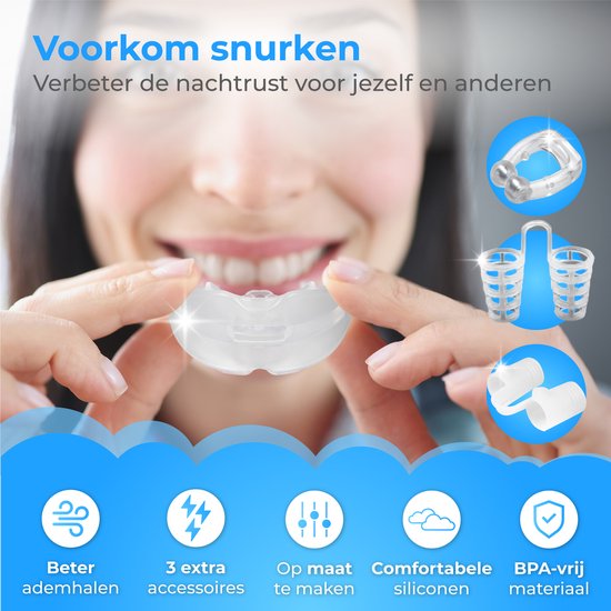 Nuvance - Kit anti-ronflement - Attelle anti-ronflement - Écarteurs de nez - Pince-nez - Attelle anti-ronflement - eBook inclus - Stop au ronflement - Meilleur sommeil