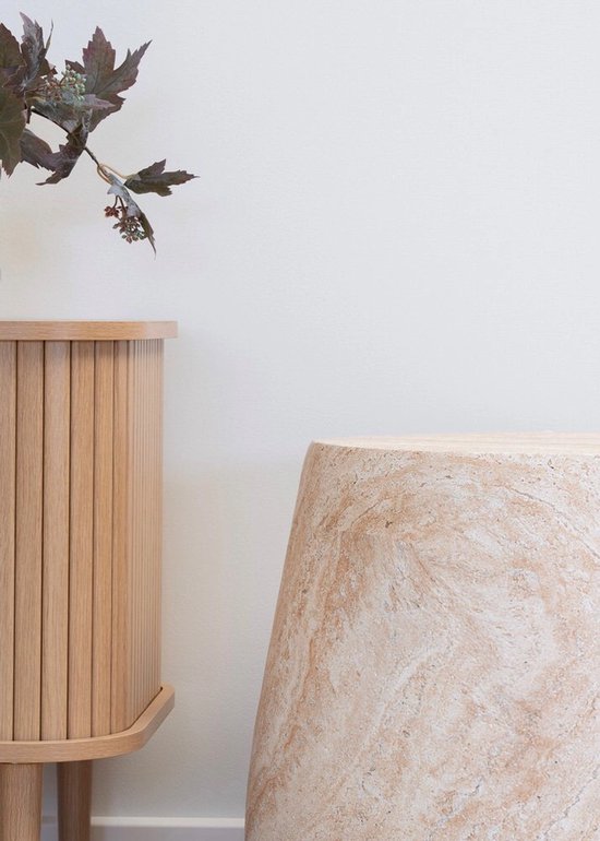 House Nordic - Table d'appoint Bonn - Design scandinave - Rond - Naturel - Ø47,5 cm - Compact - Durable - Fiberclay
