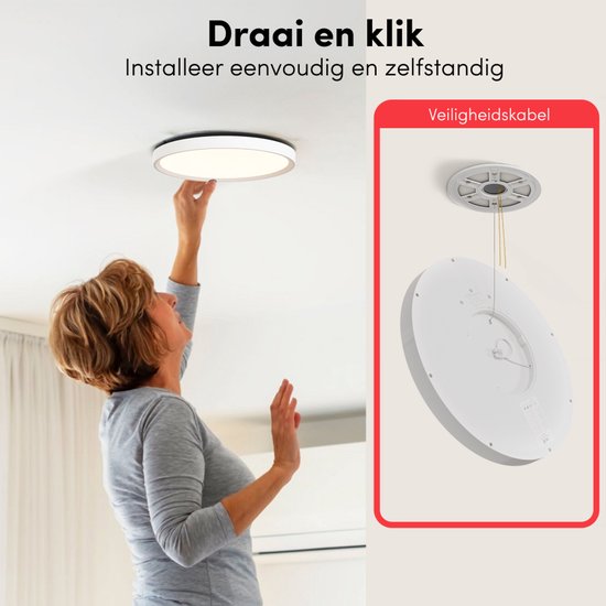 Nolt Plafonnier Dimmable - Eclairage de salle de bain - 24W - ⌀ 30cm - Blanc