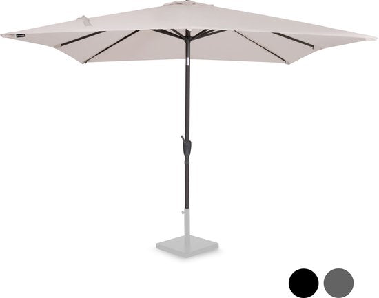 VONROC Premium Parasol à manche Rosolina 280x280cm - Housse de protection incluse - Parasol carré - Inclinable - Toile résistante aux UV - Beige