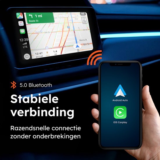 Dongle sans fil CarPlay & android - PRO mini - Apple - Android - Voiture - Bluetooth - Sans fil - Récepteur sans fil - AirPlay - Compact - incl USB-C - Skoov
