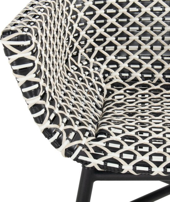 Chaise de jardin Hartman Athens - Osier Nouveau Rotin Blanc-Noir