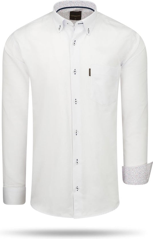 Cappuccino Italia - Chemise homme - Poche poitrine - Blanc - XL