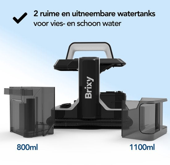 Brixy Professional Carpet Cleaner - Stain Cleaner - 2 Brushes - Powerful And Portable - Sofa Cleaner - Furniture Cleaner - Seat Cleaner - Black