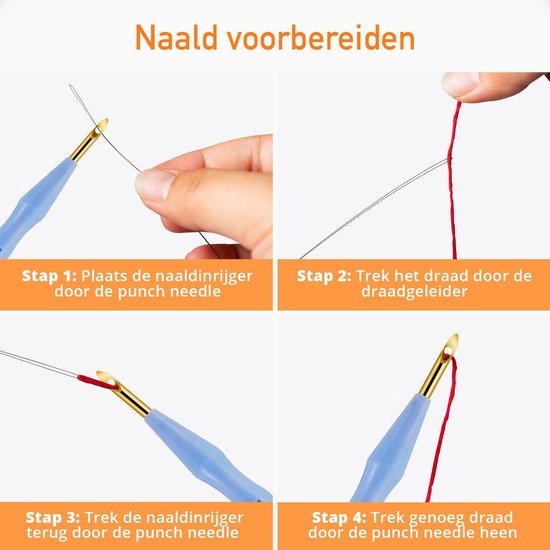 Happy Goods Punch Needle kit 2 designs SEA VIEW - Cercles de broderie avec aiguilles à broder et fil à broder - 18 couleurs set - Kit complet de broderie pré-imprimée pour adultes - hobby créatif