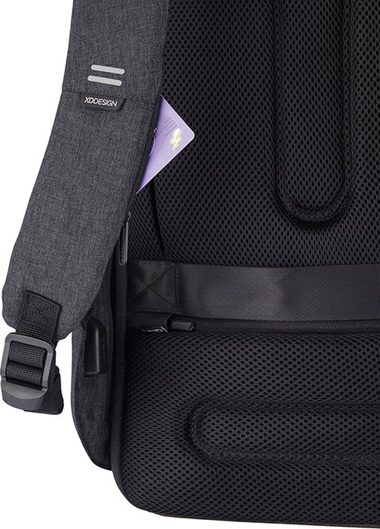 XD Design Bobby Hero XL - Sac à dos antivol pour ordinateur portable 21,5 litres - Noir - Résistant à l'eau - Avec port de charge USB - 17 pouces