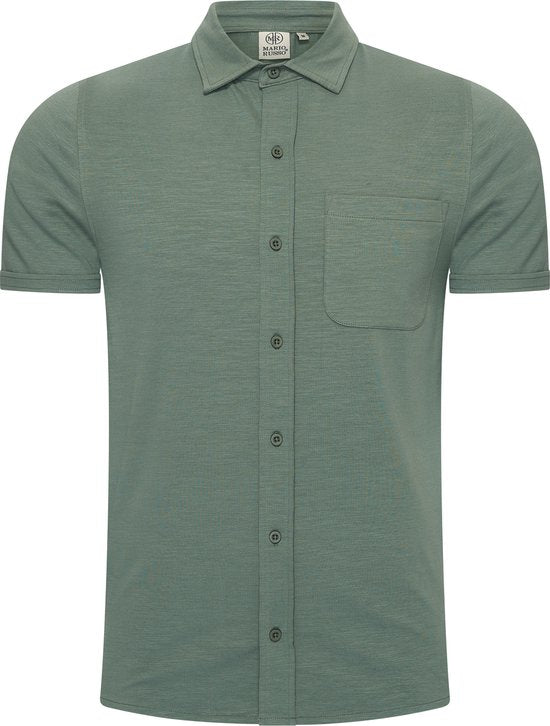 Mario Russo Chemise à manches courtes - Chemise homme - Polo homme - t shirt homme - 3XL - Beige