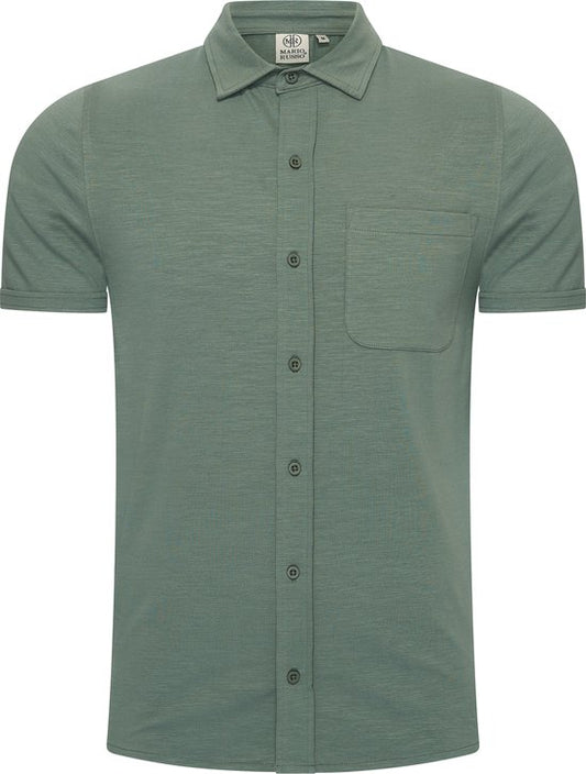 Mario Russo Chemise à manches courtes - Chemise homme - Polo homme - t shirt homme - 3XL - Beige