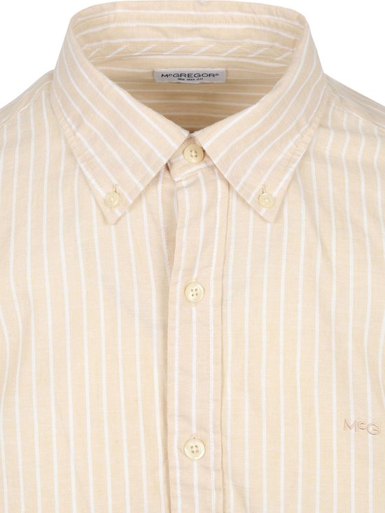 Chemise McGregor Coton Lin Rayures Ecru - Taille XXL - Homme