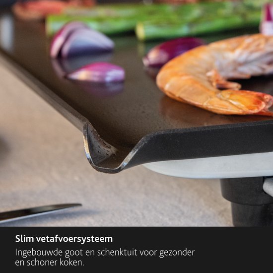 Boska Electric Grill Plate Pro - 35x56 cm Poignées en chêne - Plaque Teppanyaki