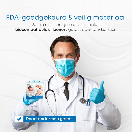 Attelle anti-ronflement - PRO+ - Boîte et livre inclus - Réglable - Pour une bonne nuit de sommeil - Mors de dents - Mors de dents - Transparent sans BPA - Alyze