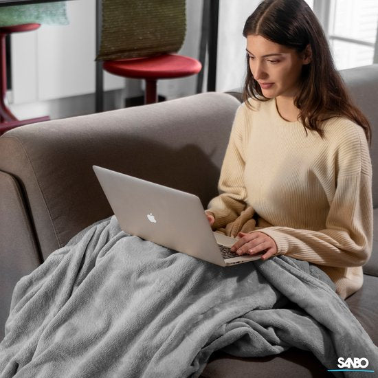 Couverture électrique Sanbo, 120 x 160 cm, lavable en machine, Couverture chauffante