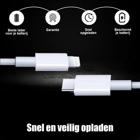 Golden Sound 25W Original Fast Charger - Convient aux chargeurs d'Iphone et d'Ipad - Prise de charge de 2 mètres - Chargeur adapté aux 14/13/12/11/Xr/Xs/Xs Max/8/8 Plus/ Pro