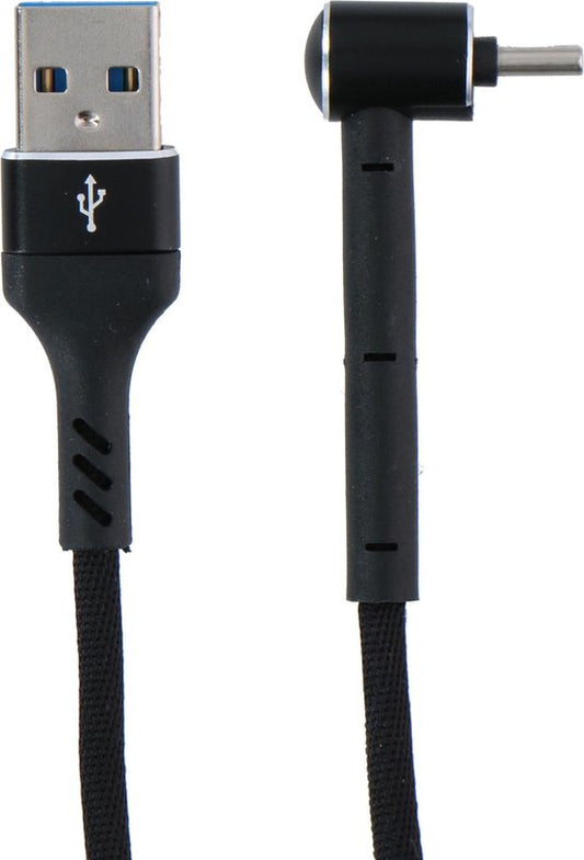 Câble USB Grundig - 3 en 1 : câble de chargement, câble de données, support pour téléphone - USB-C - 1 mètre - noir